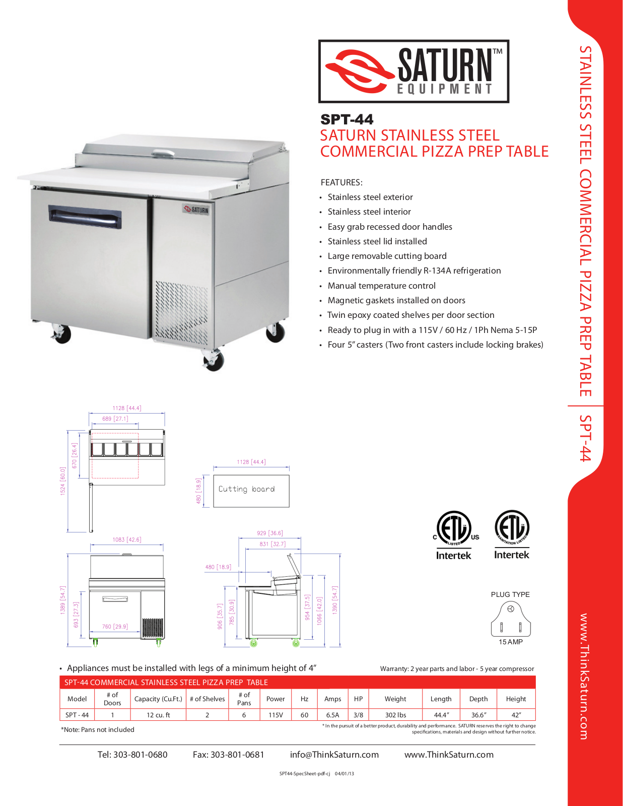 Saturn Equipment SPT-44 User Manual