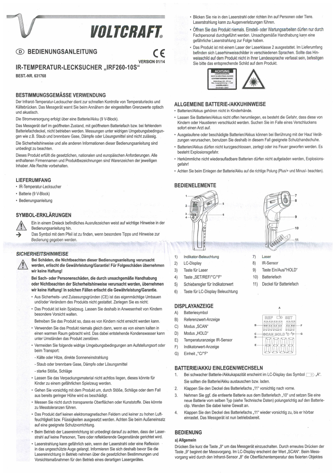 VOLTCRAFT IRF 260-10S User guide