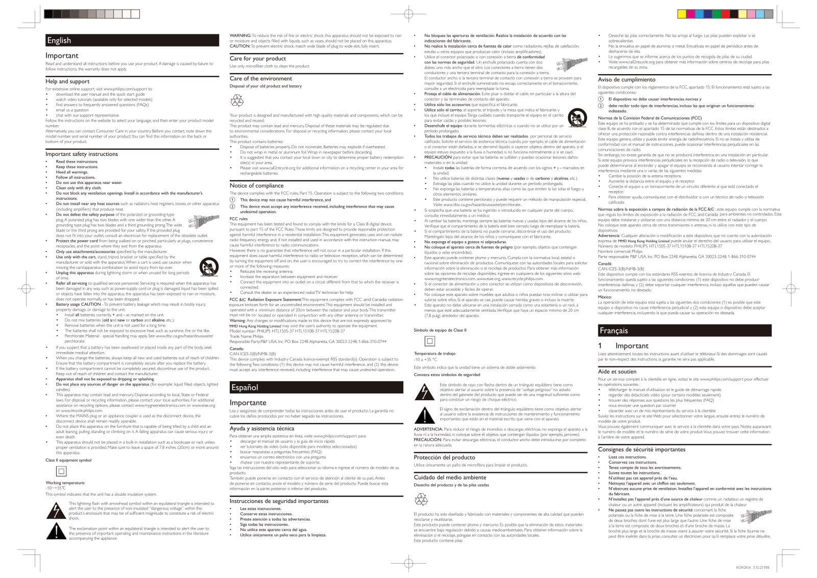 MMD Holding HTL1520B, HTL1520BSW User Manual