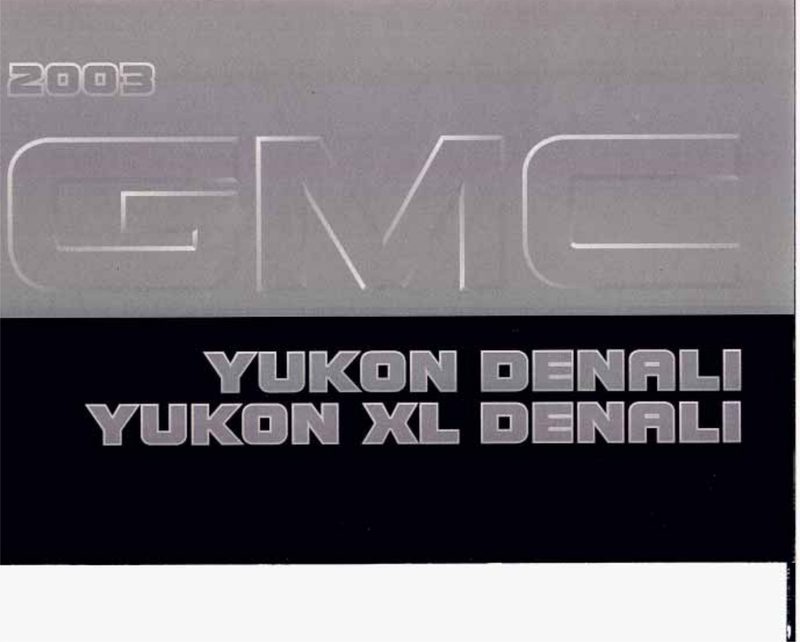 GMC Yukon 2003 Owner's Manual