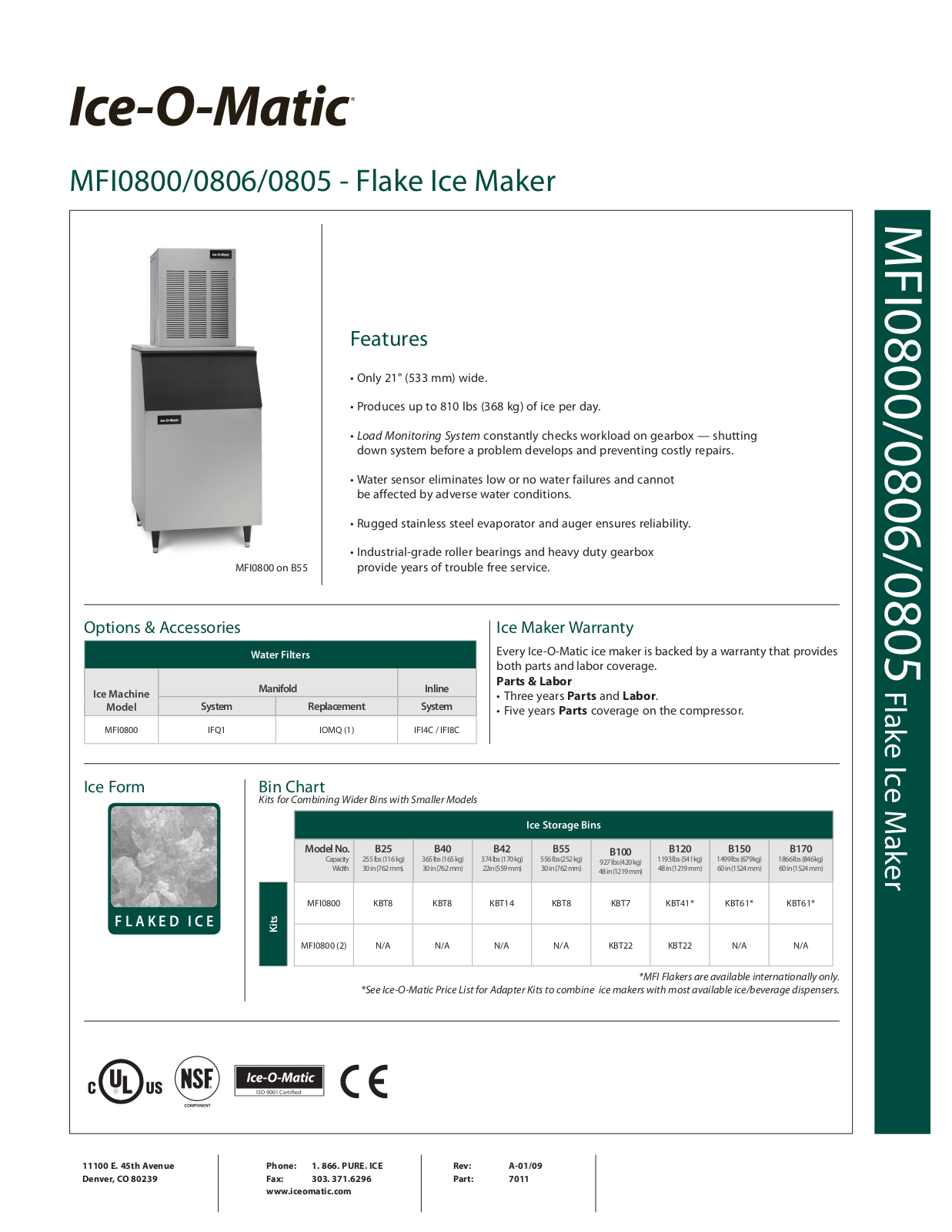 Ice-O-Matic MFI0806, MFI0805 User Manual