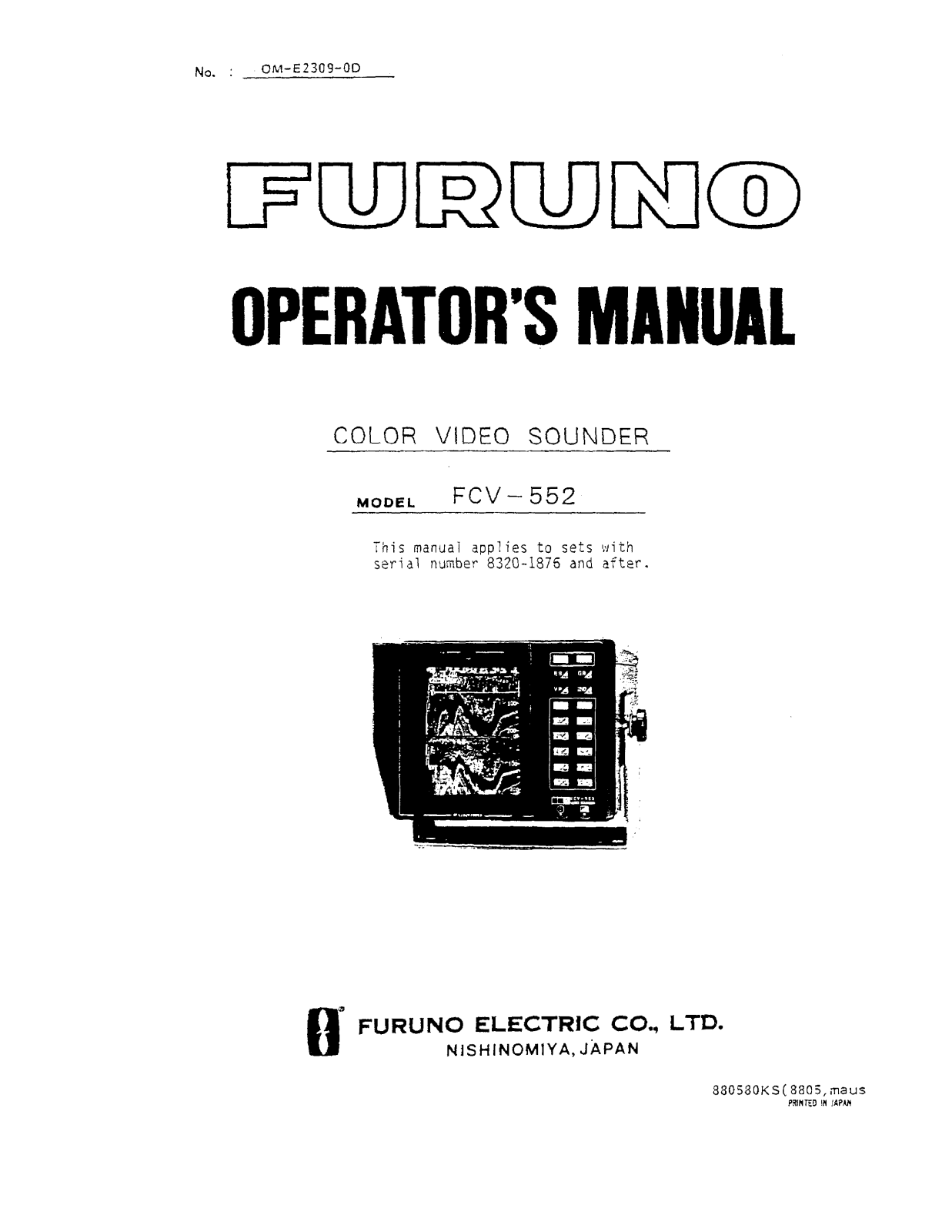 Furuno AV550SC User Manual