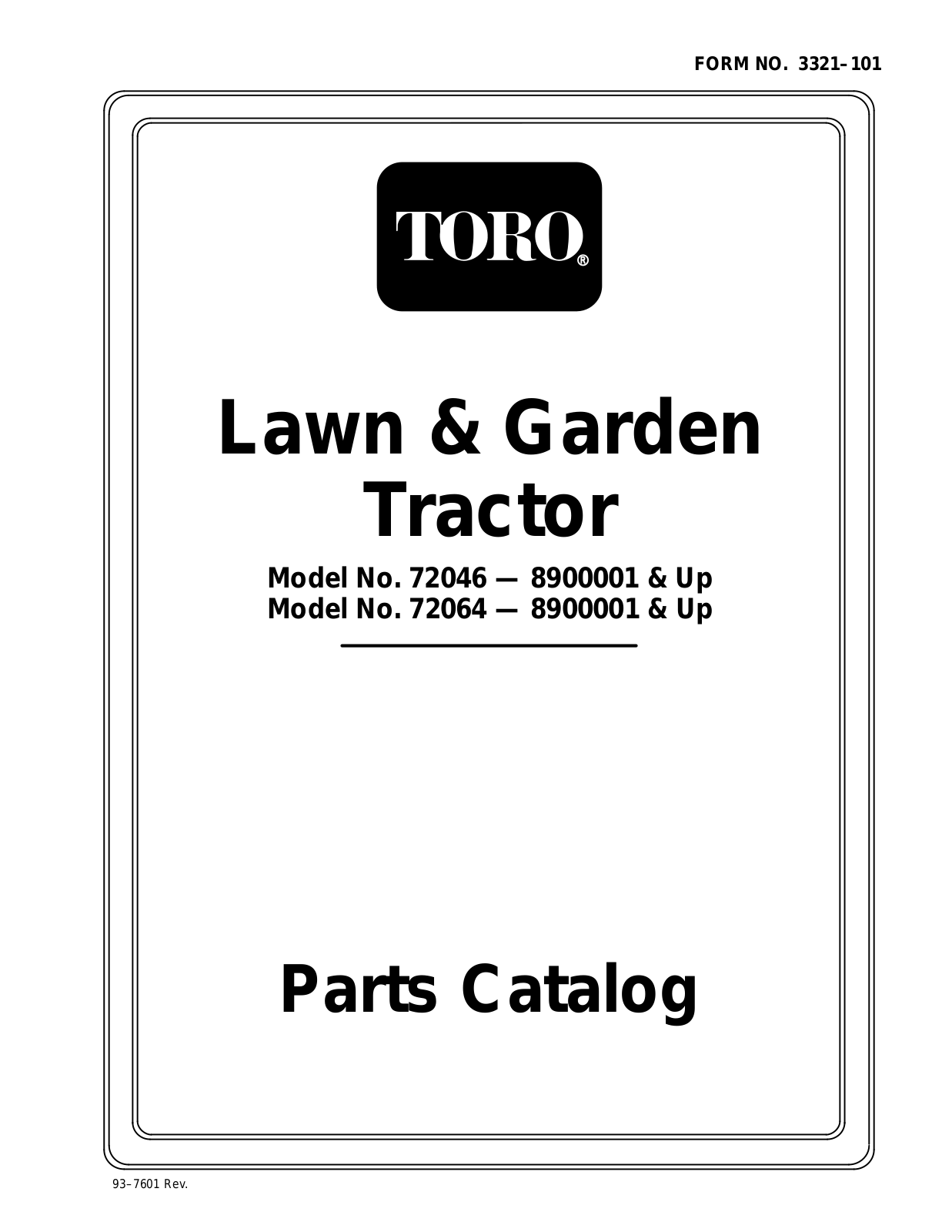 Toro 72046, 72064 Parts Catalogue