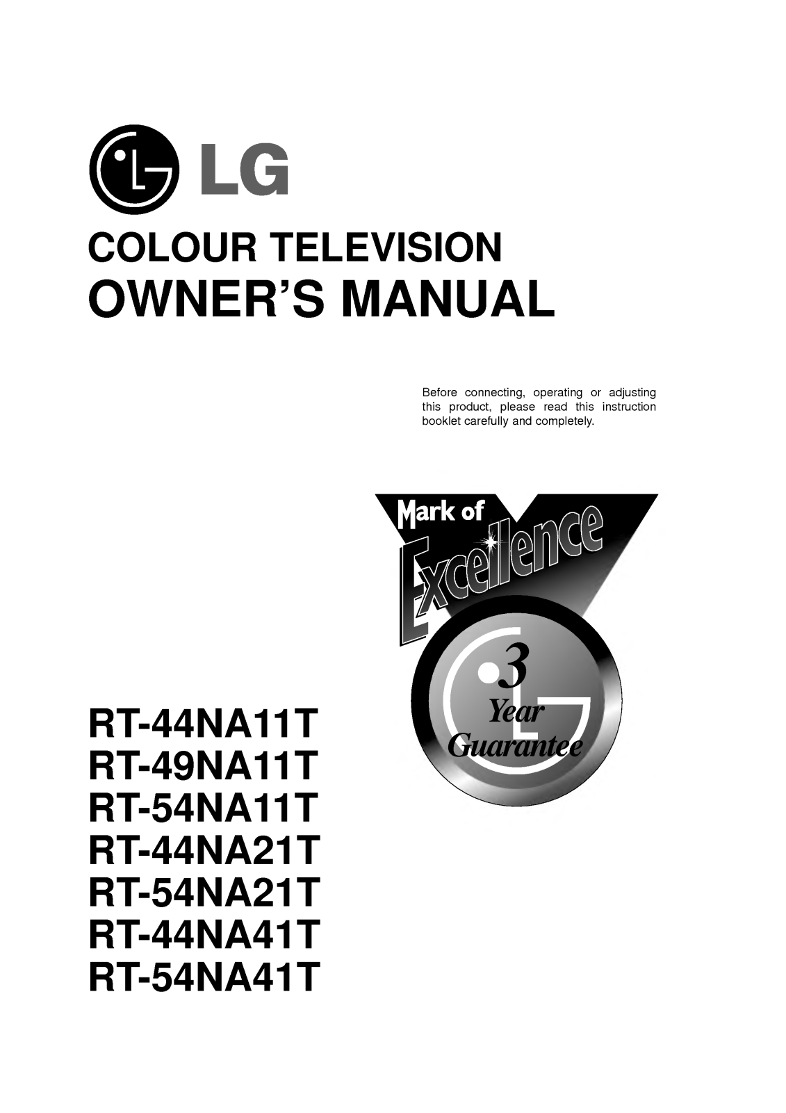 LG RT-54NA21T User Manual