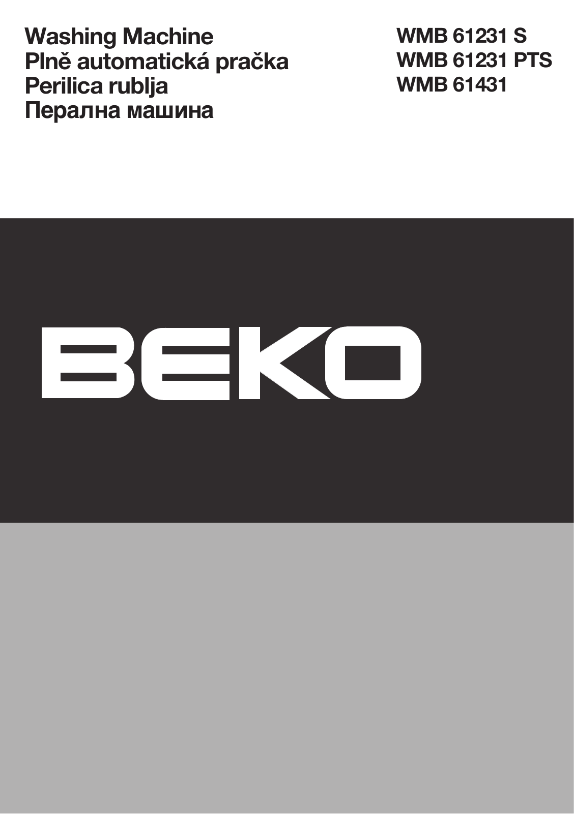 Beko WMB 61231 S, WMB 61231 PTS, WMB 61431 User manual