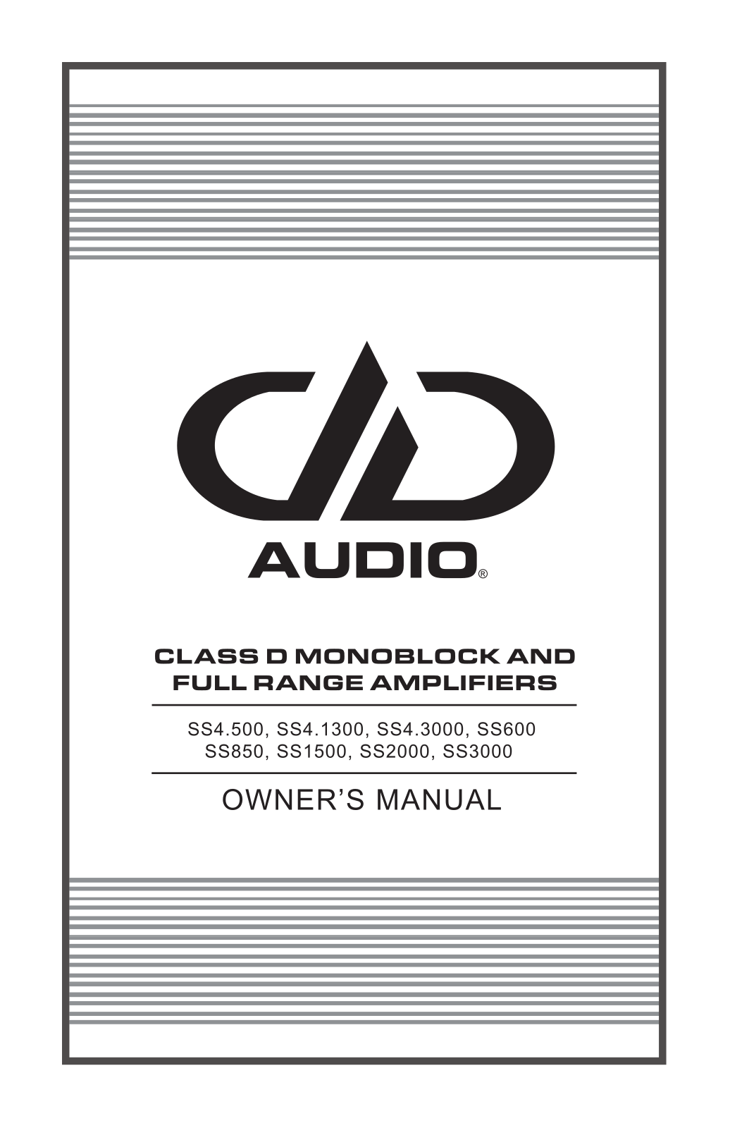 DD Audio ss4.500, ss4.1300, ss4.3000, ss600, ss850 User guide - ManualMachine.com