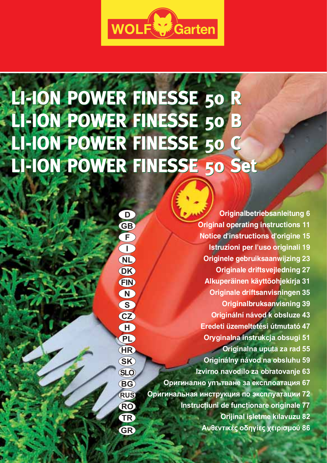 Wolf Garten Finesse 50 set User manual