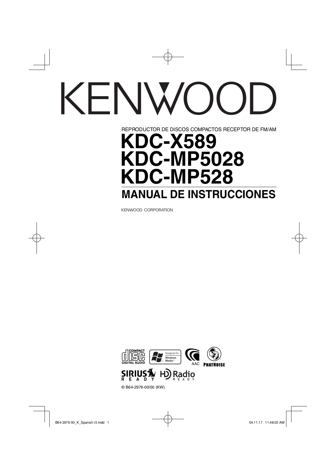 Kenwood KDC-X589, KDC-MP528, KDC-MP5028 User Manual