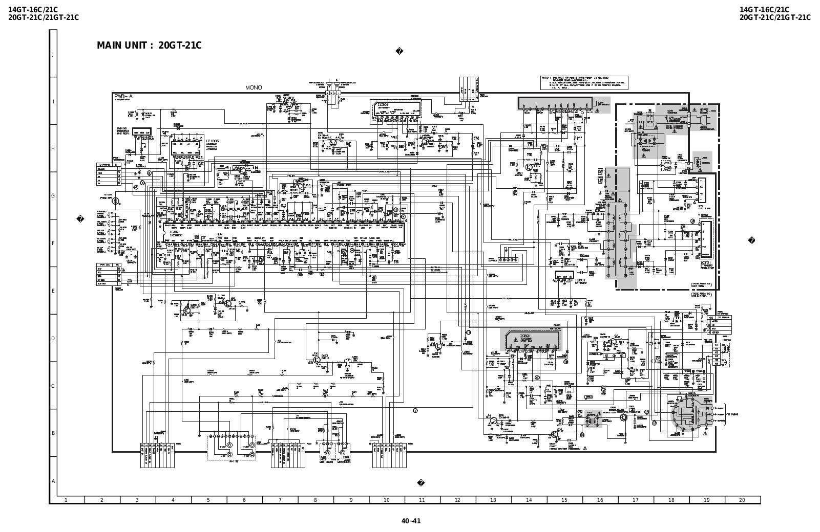 Sharp 20GT21C Schematic