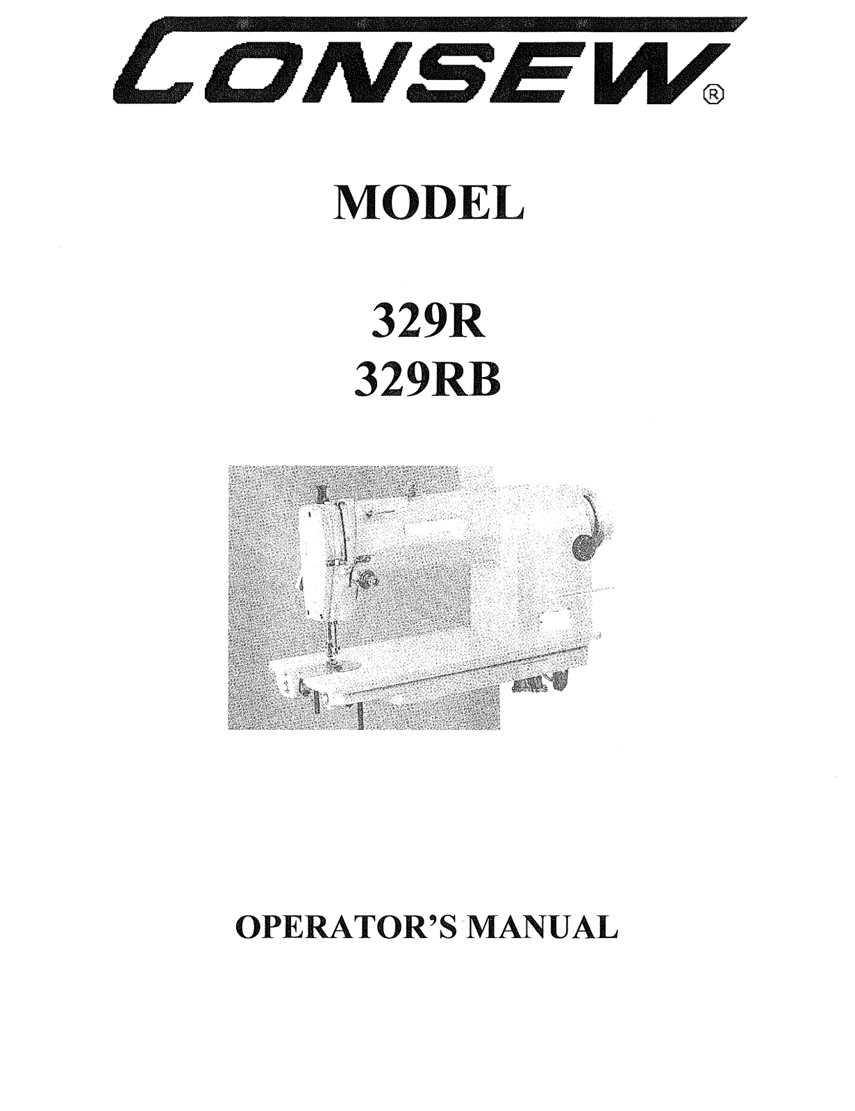 CONSEW 329R, 329RB Operation Manual