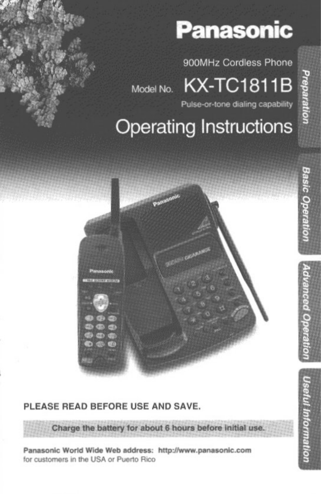 Panasonic kx-tc1811 Operation Manual