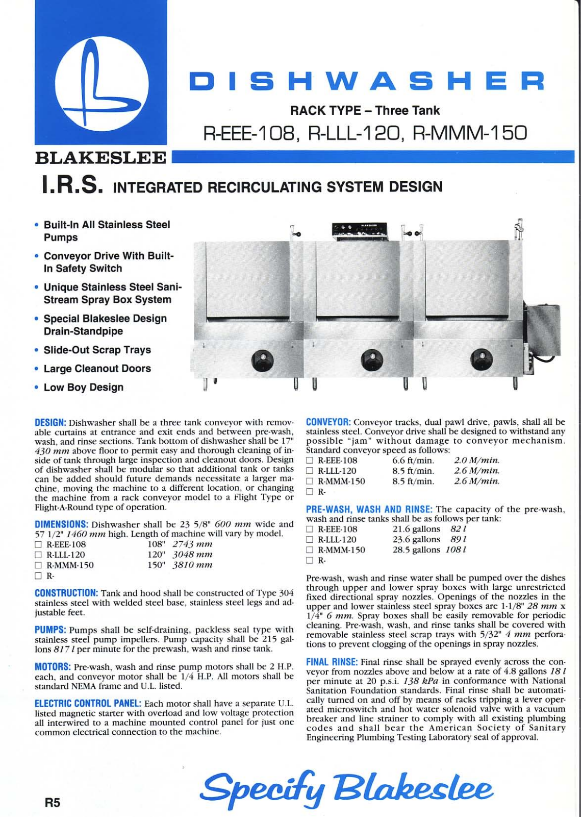 Blakeslee R-EEE-108, R-LLL-120, R-MMM-150 General Manual