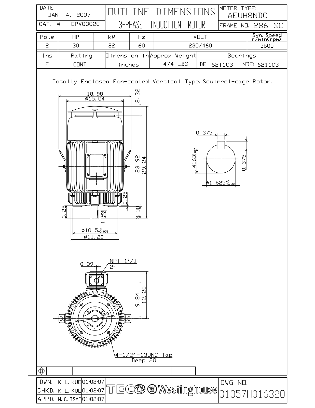 Teco EPV0302C Reference Drawing