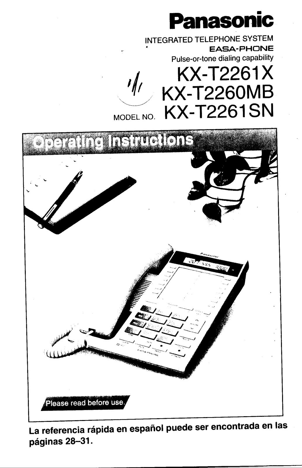 Panasonic kx-t2261 Operation Manual