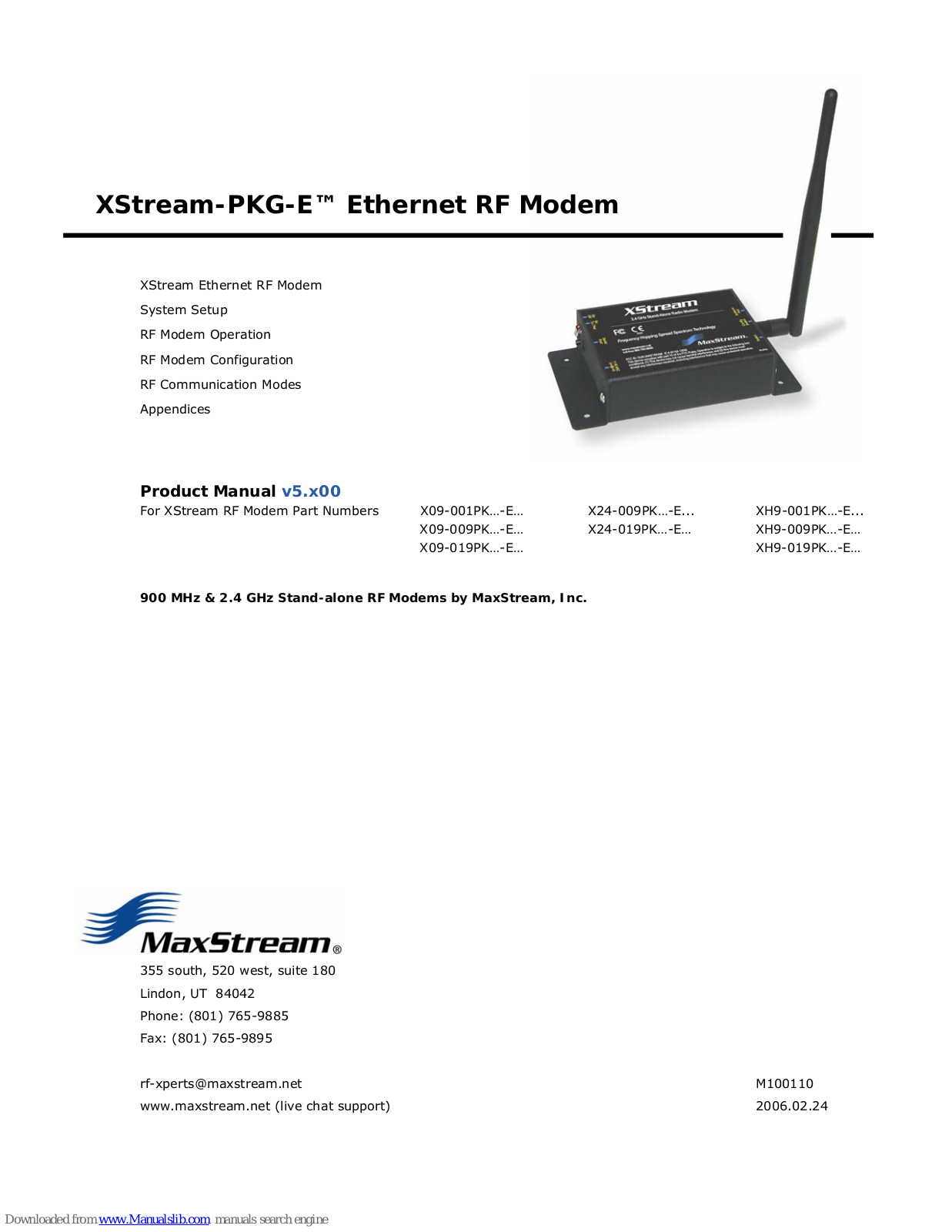 MaxStream XStream-PKG-E Product Manual