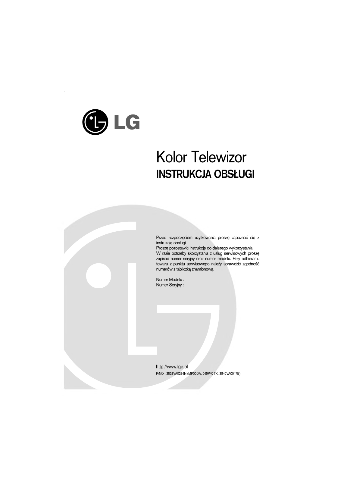 Lg PT-48A80T, PT-53A80T, PT-43A80T User Manual