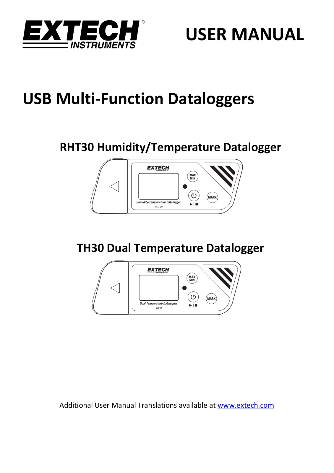 Extech TH30, RHT30, RHT35 Operating Manual