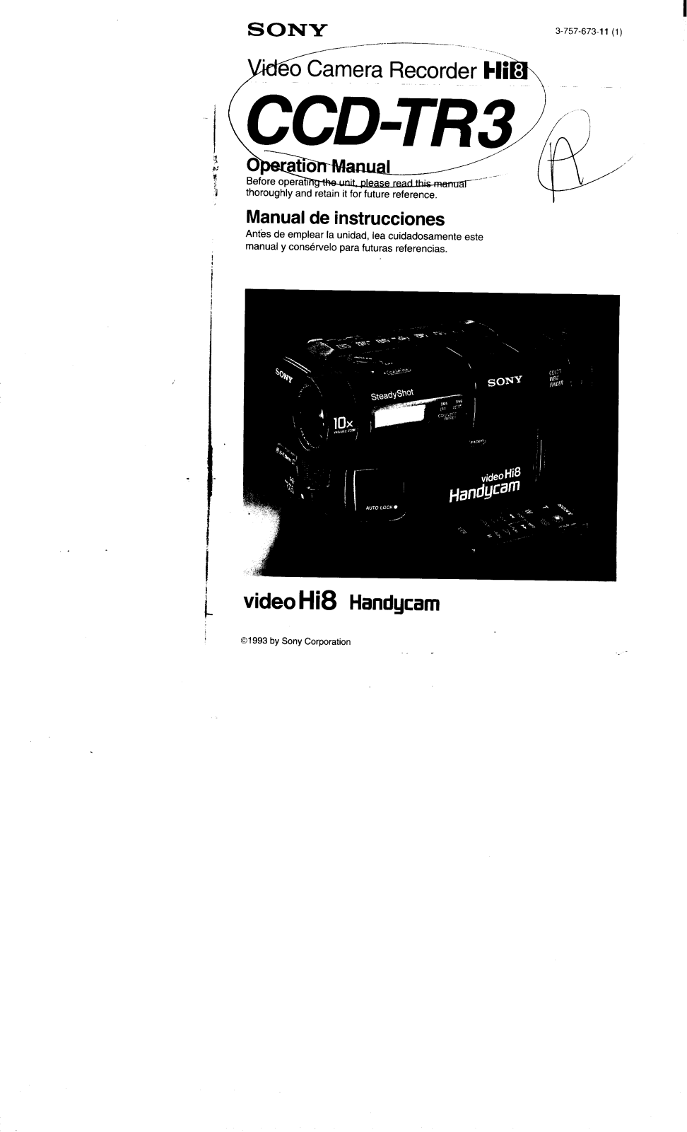 Sony CCD-TR3 User Manual