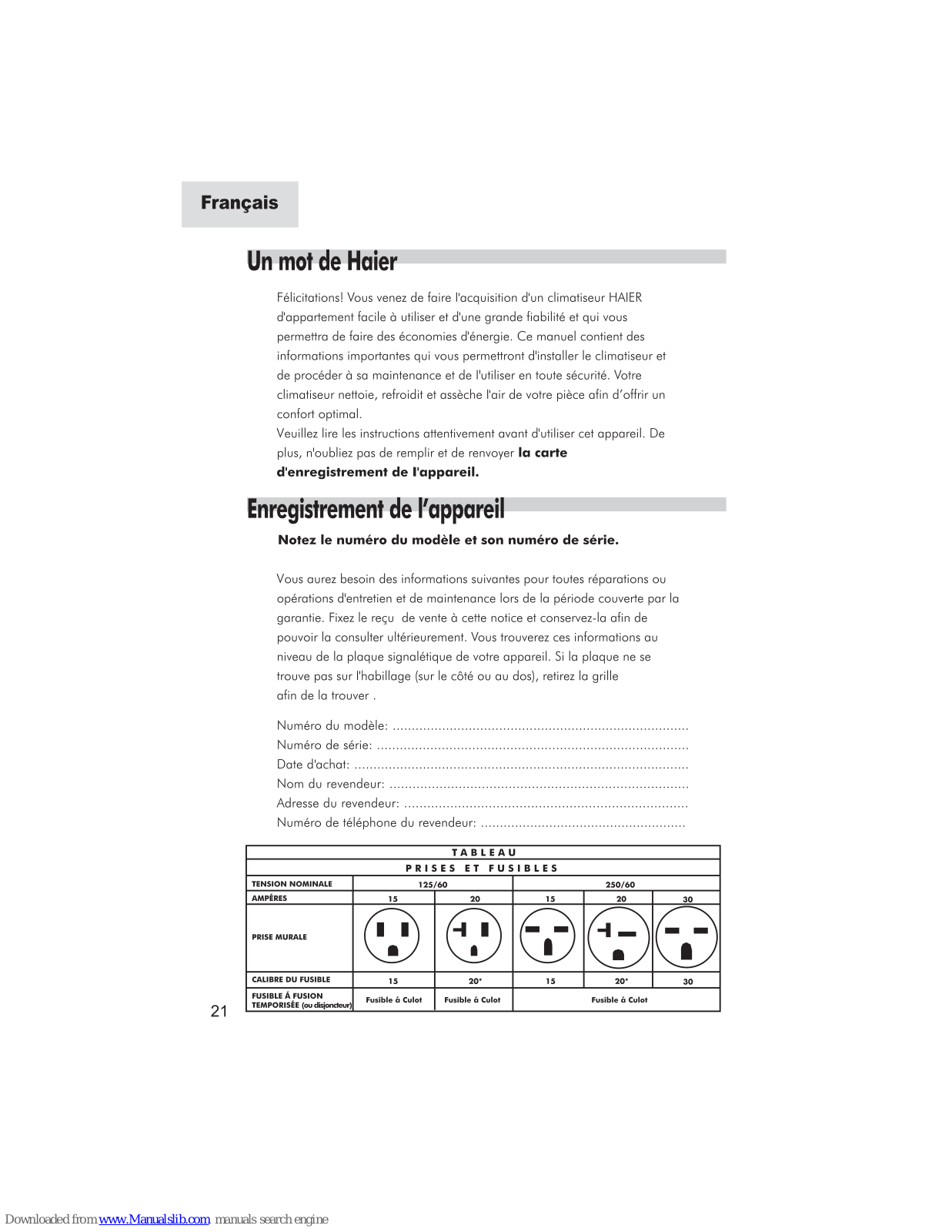 Haier ESA3059 - annexe 1, HWR06XC9 User Manual