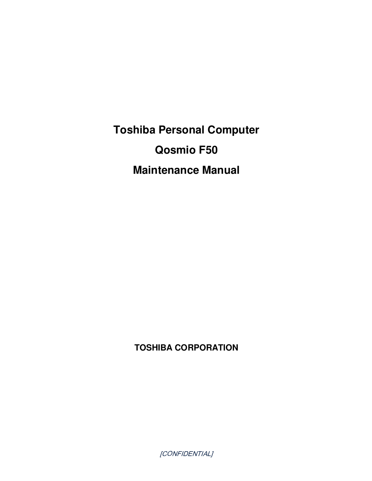 Toshiba qosmio f50 Service Manual