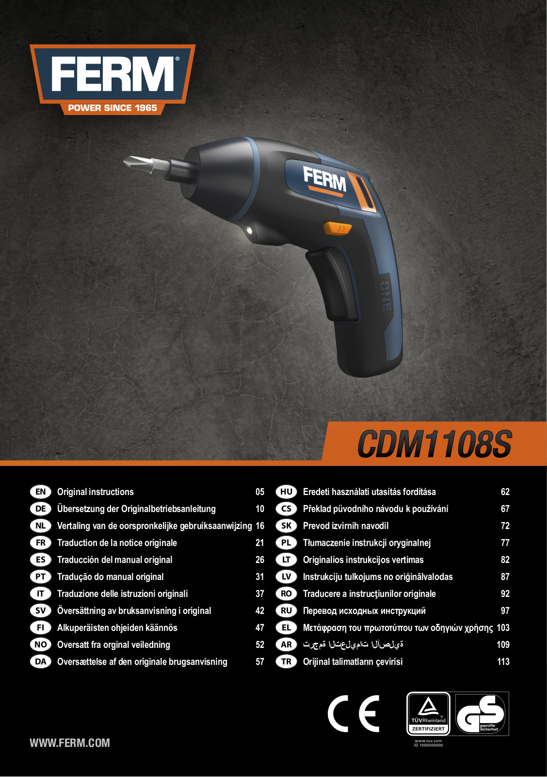 Ferm CDM1108S User guide