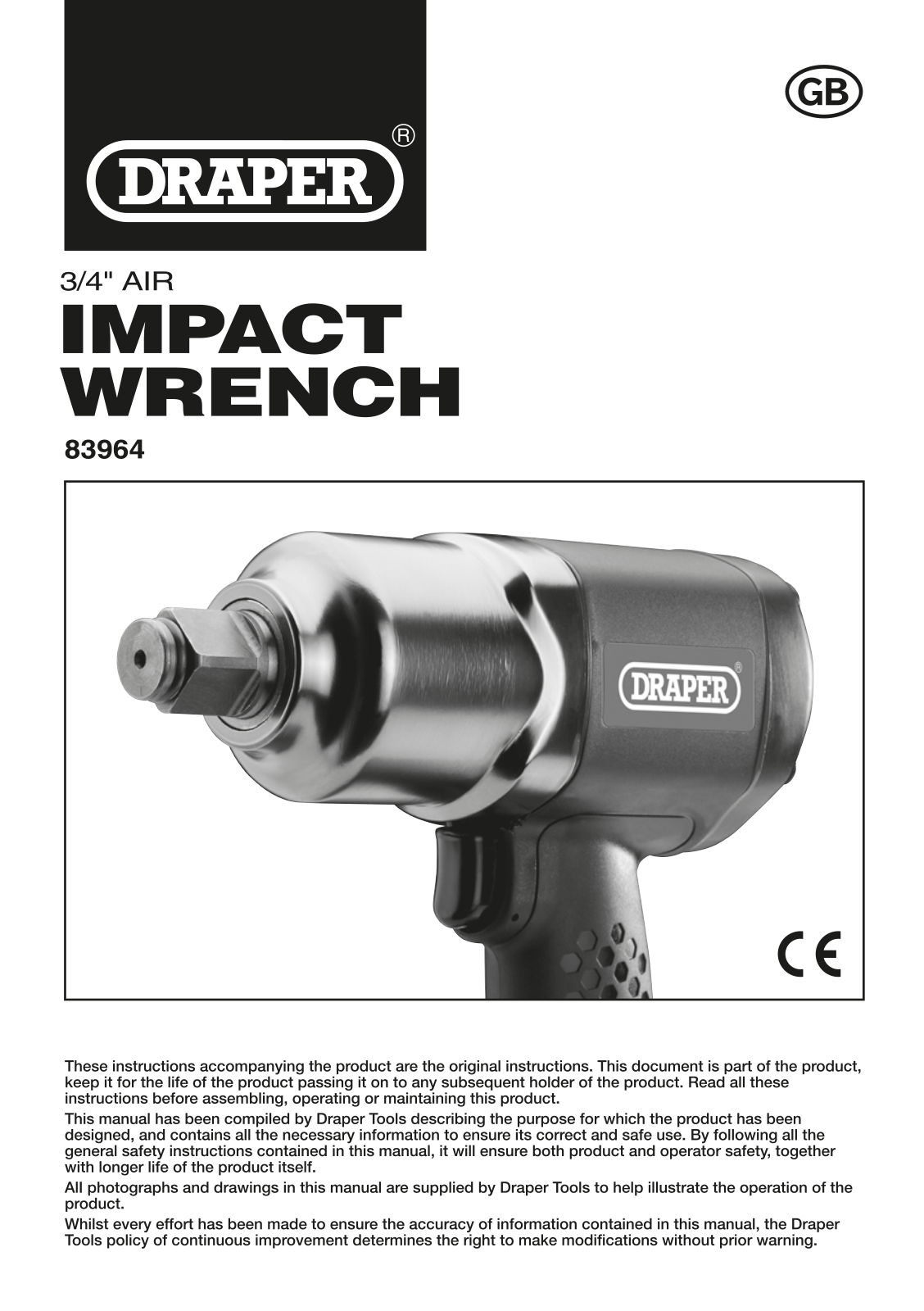Draper Tools 83964 Instructions - ManualMachine.com