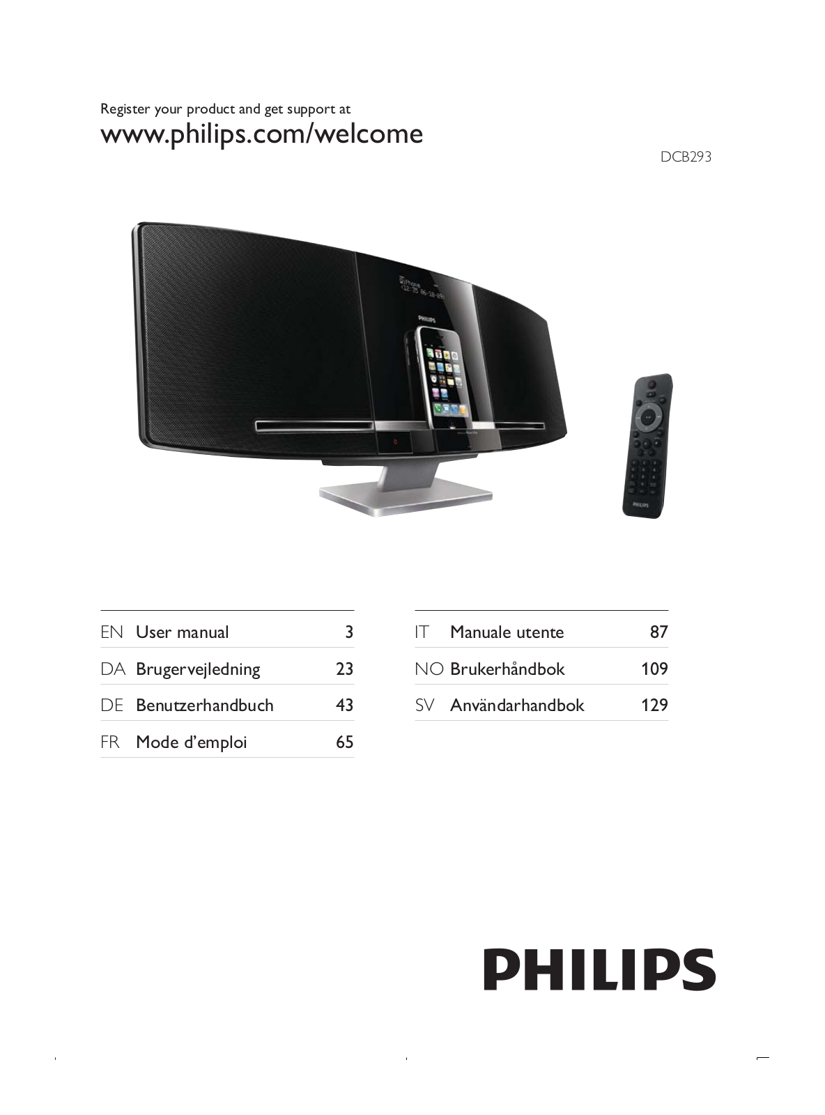 Philips DCB293 User Manual