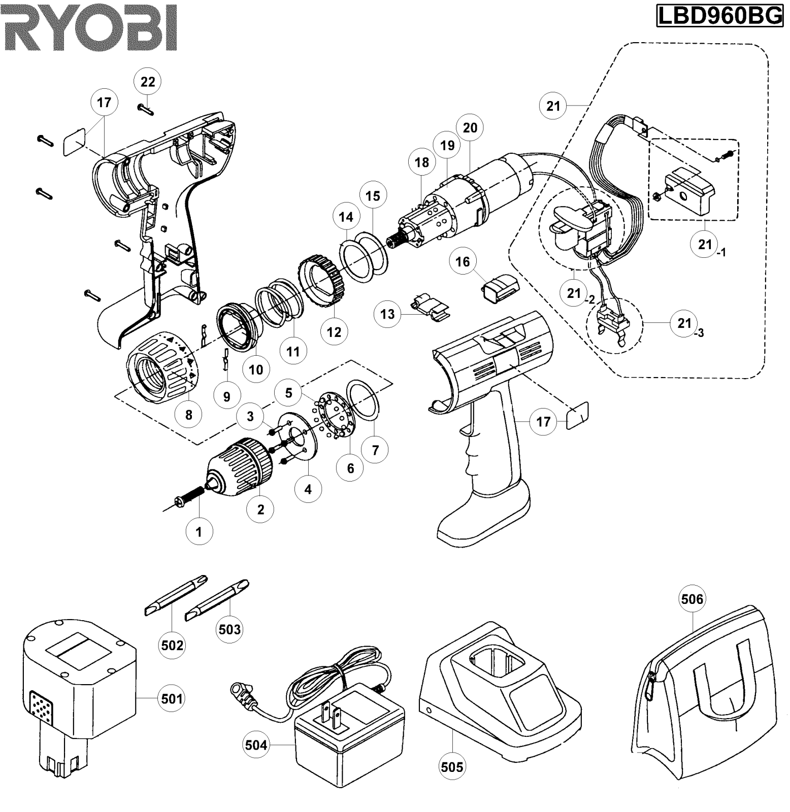 Ryobi LBD960BG User Manual