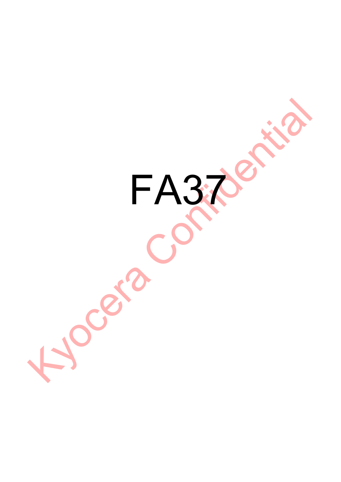 Kyocera FA37 User Manual