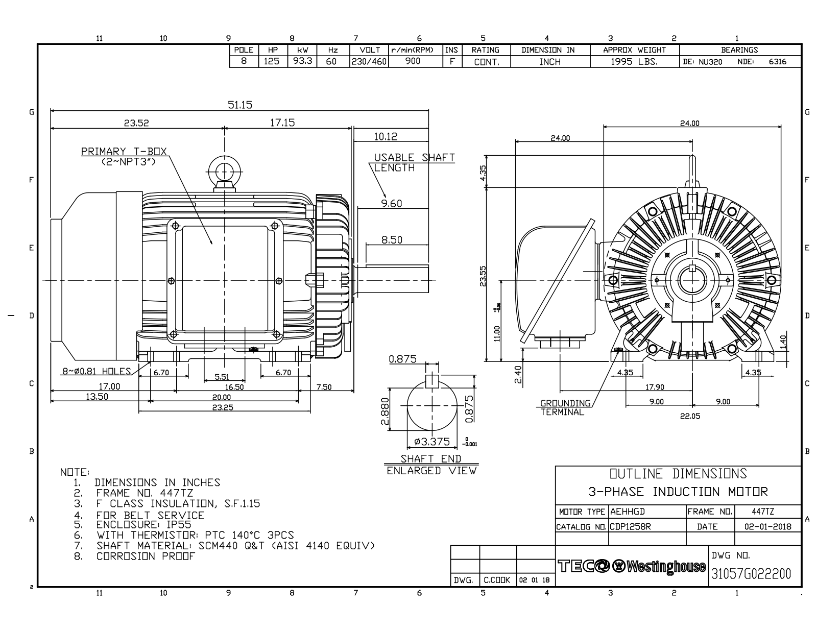 Teco CDP1258R Reference Drawing