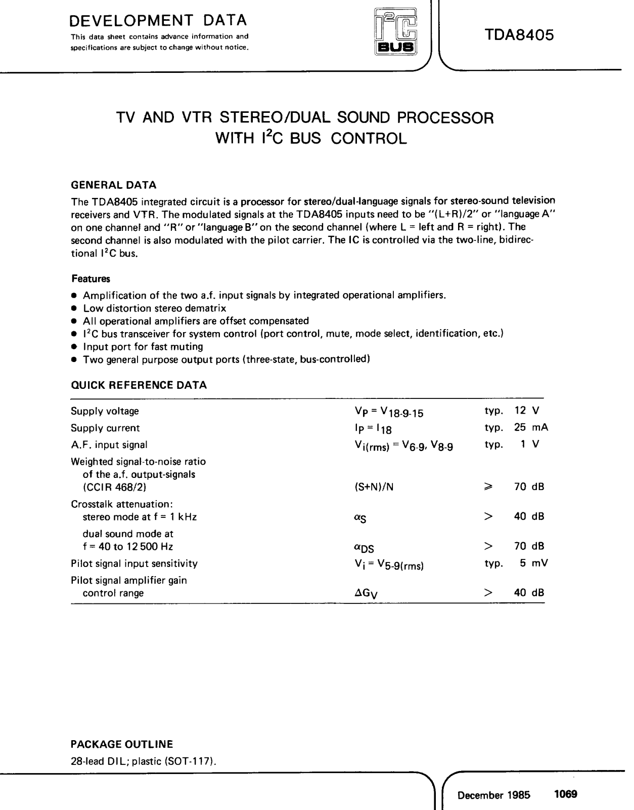 Datasheet TDA8405 Specification - ManualMachine.com