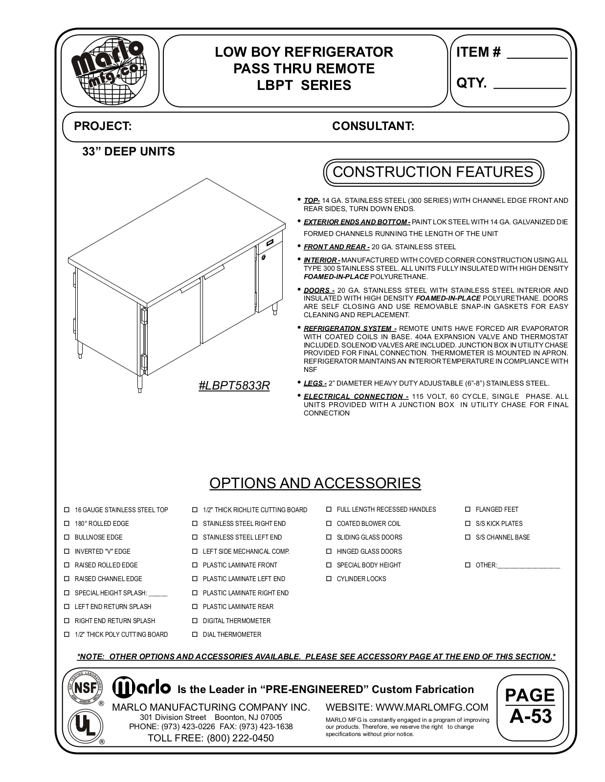 Marlo LBPT3433R User Manual