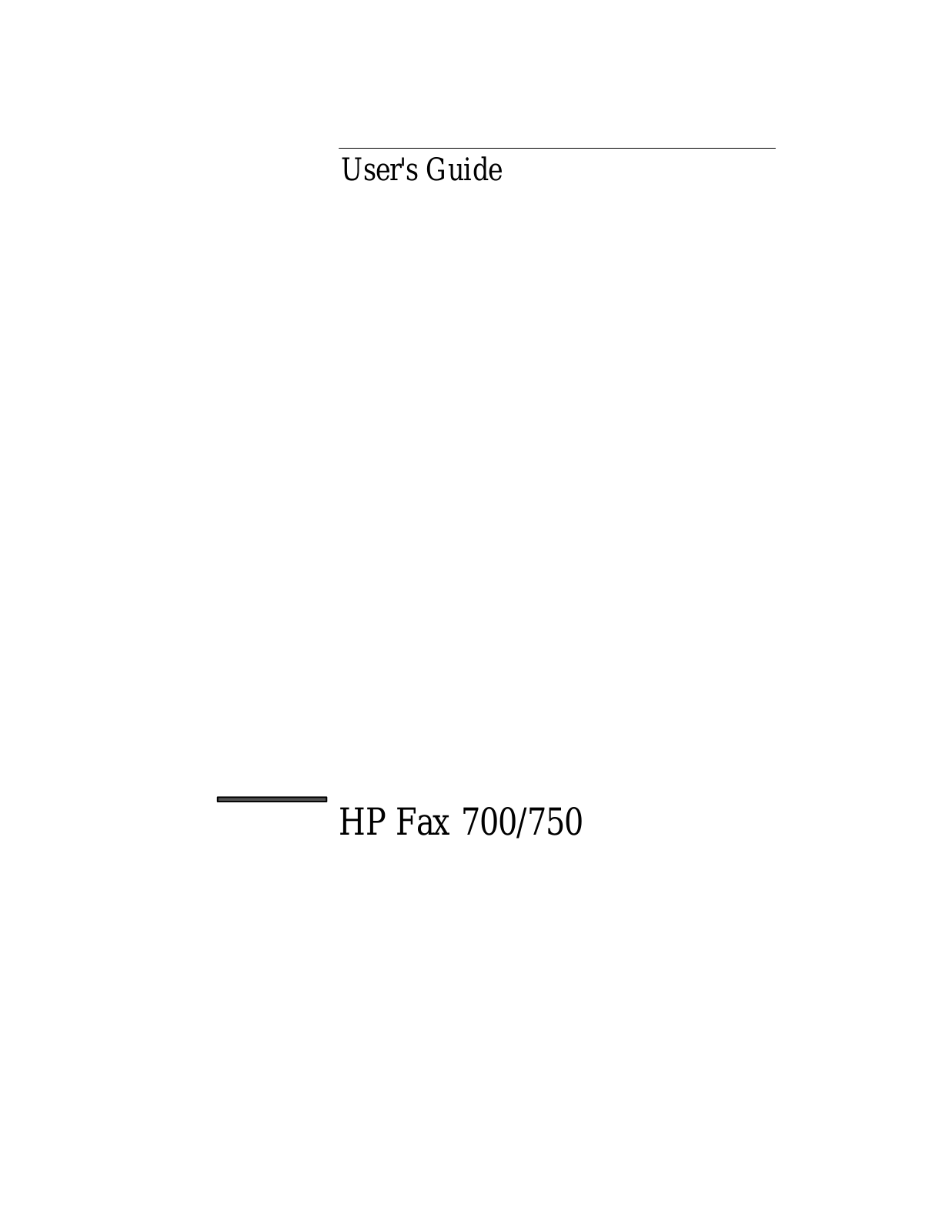 HP 700, 750 User Guide