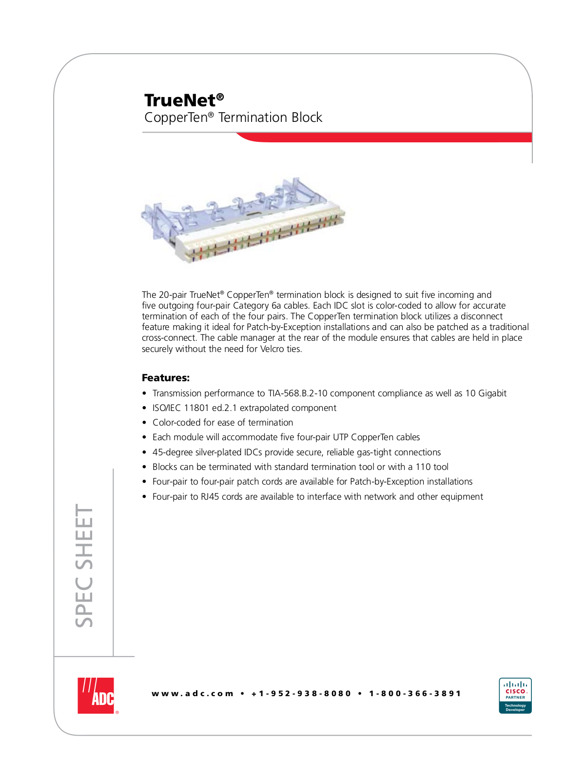 ADC TrueNet Termination Block User Manual