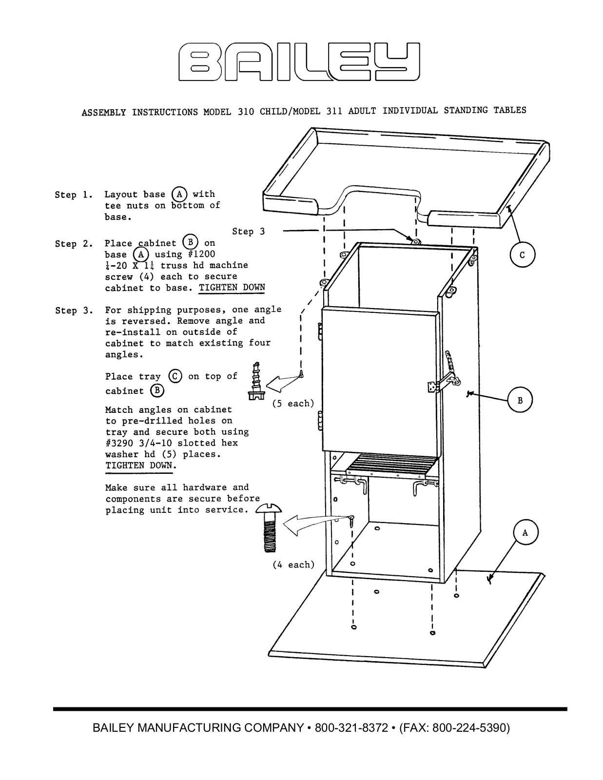 Bailey 310, 311 User Manual - ManualMachine.com
