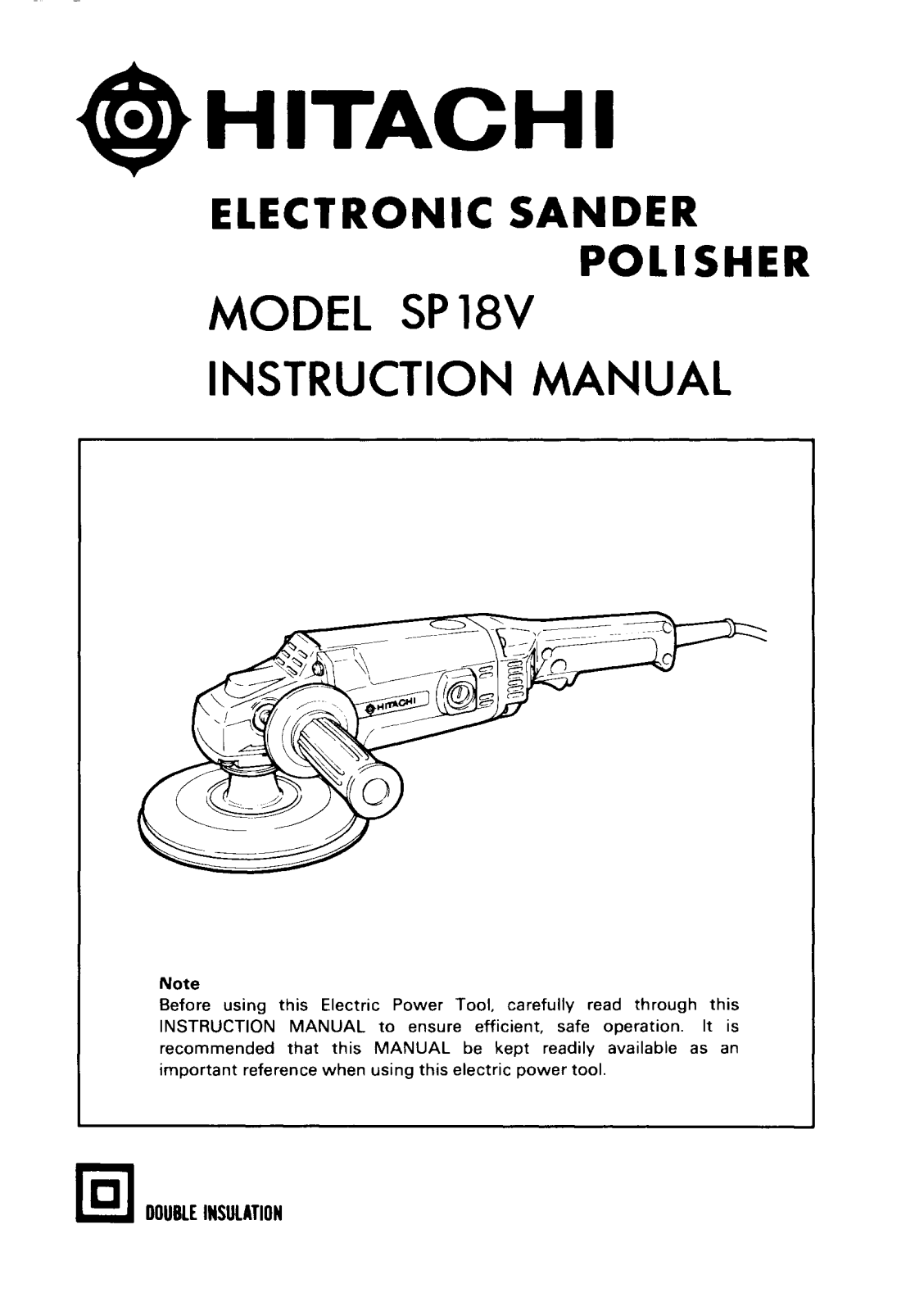 HITACHI SP18V User guide