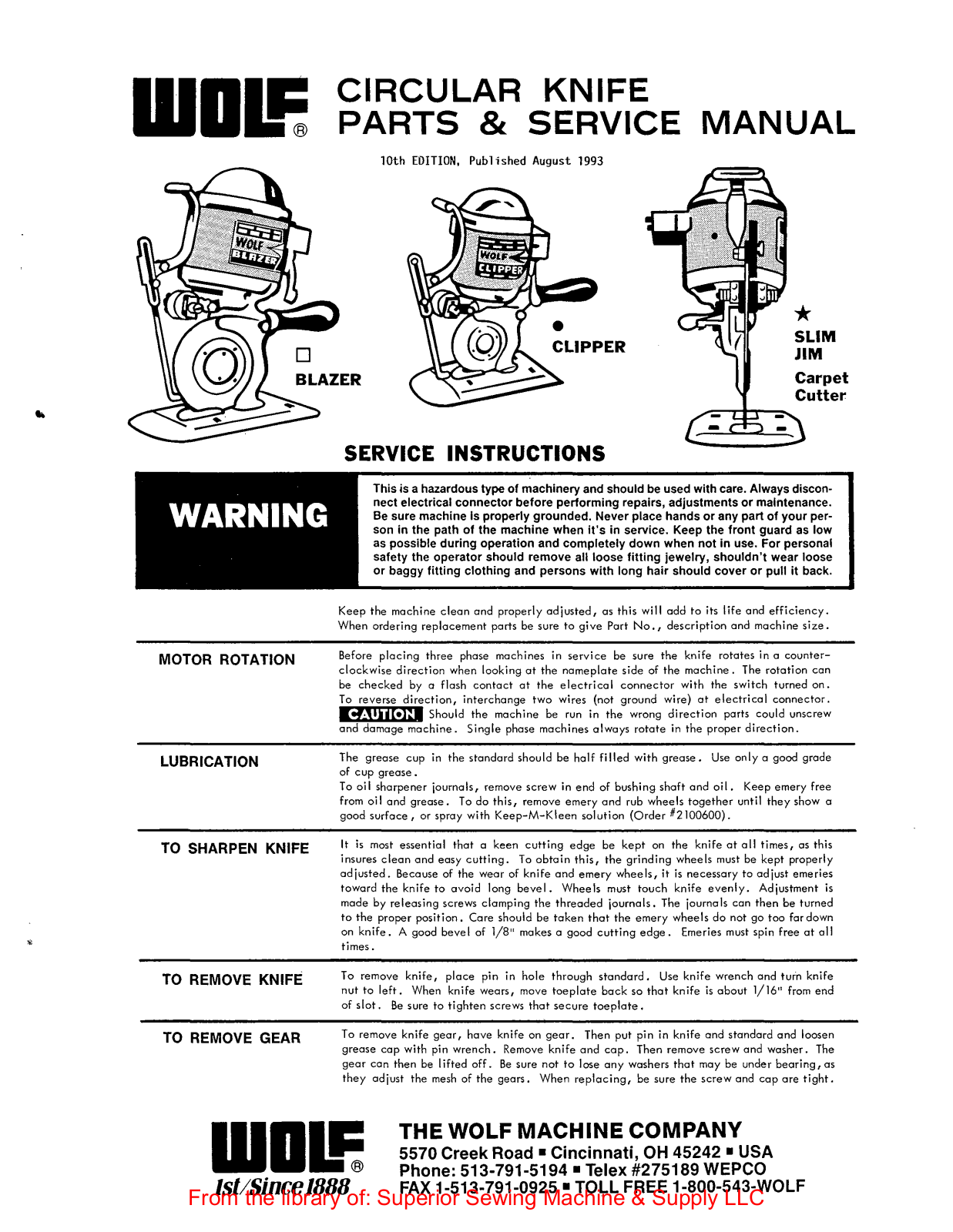 Wolf Blazer User Manual - ManualMachine.com