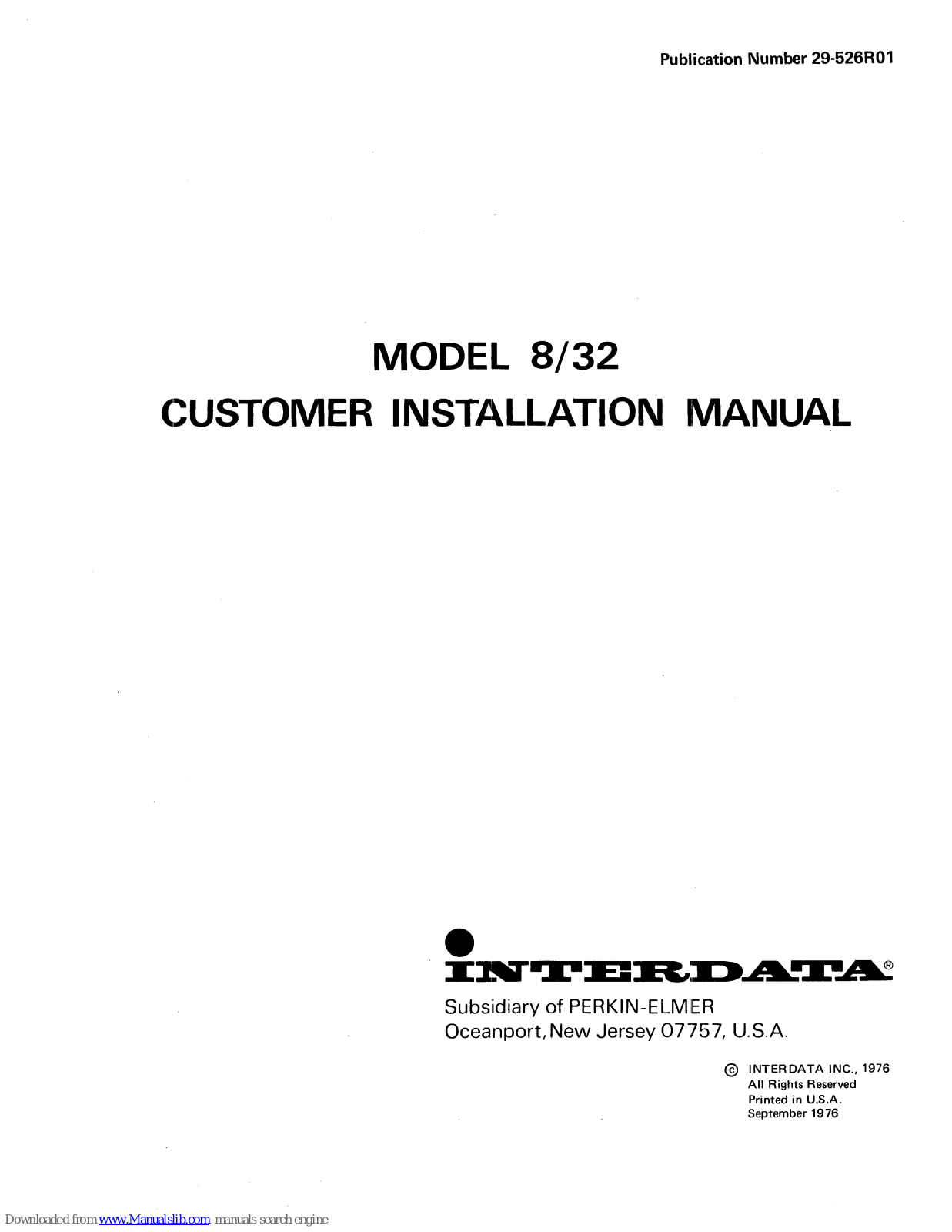 Interdata 8/32 Installation Manual - ManualMachine.com