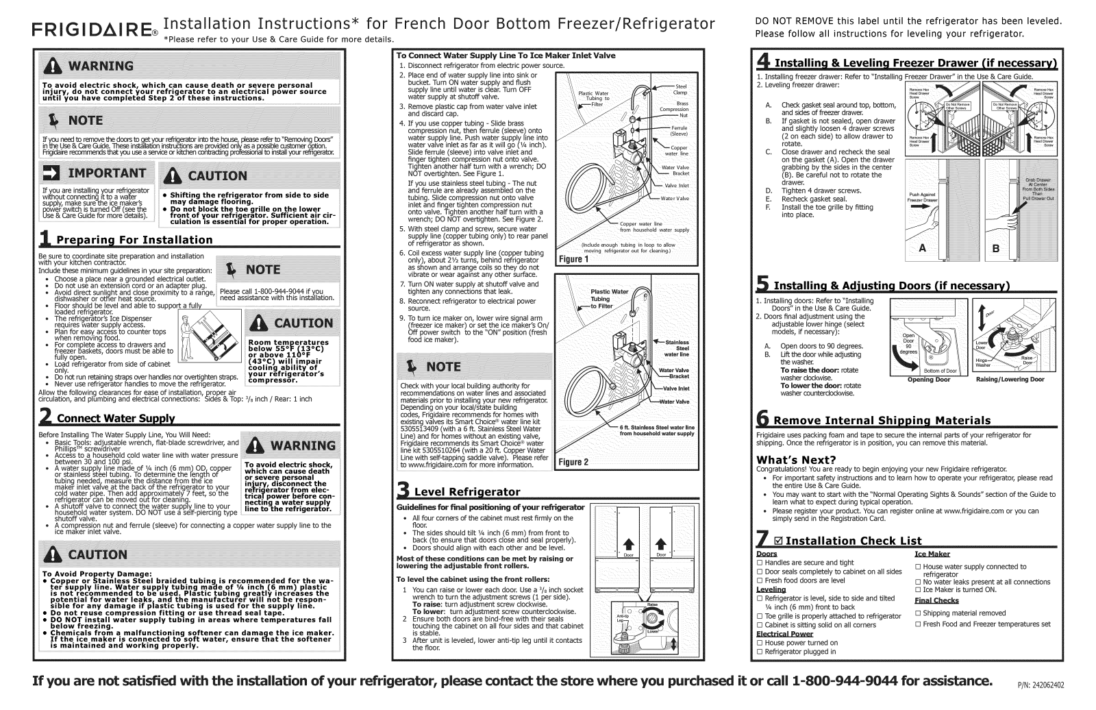 Frigidaire DGHF2360PF1, DGHF2360PF2A, DGHF2360PF3A, DGHF2360PF4A, DGHF2360PF5A Installation Guide - ManualMachine.com