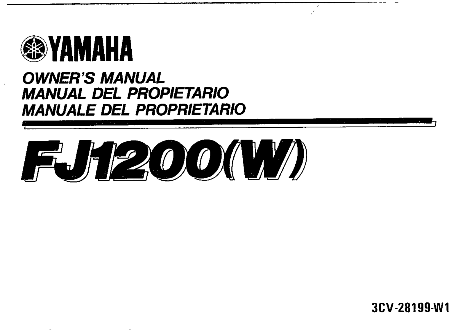 Yamaha FJ1200 W 1989 Owner's manual