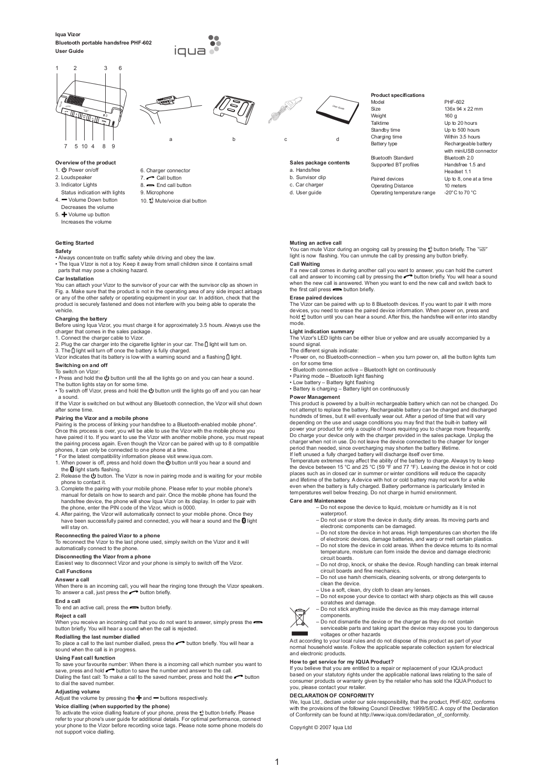 IQUA Vizor User Manual