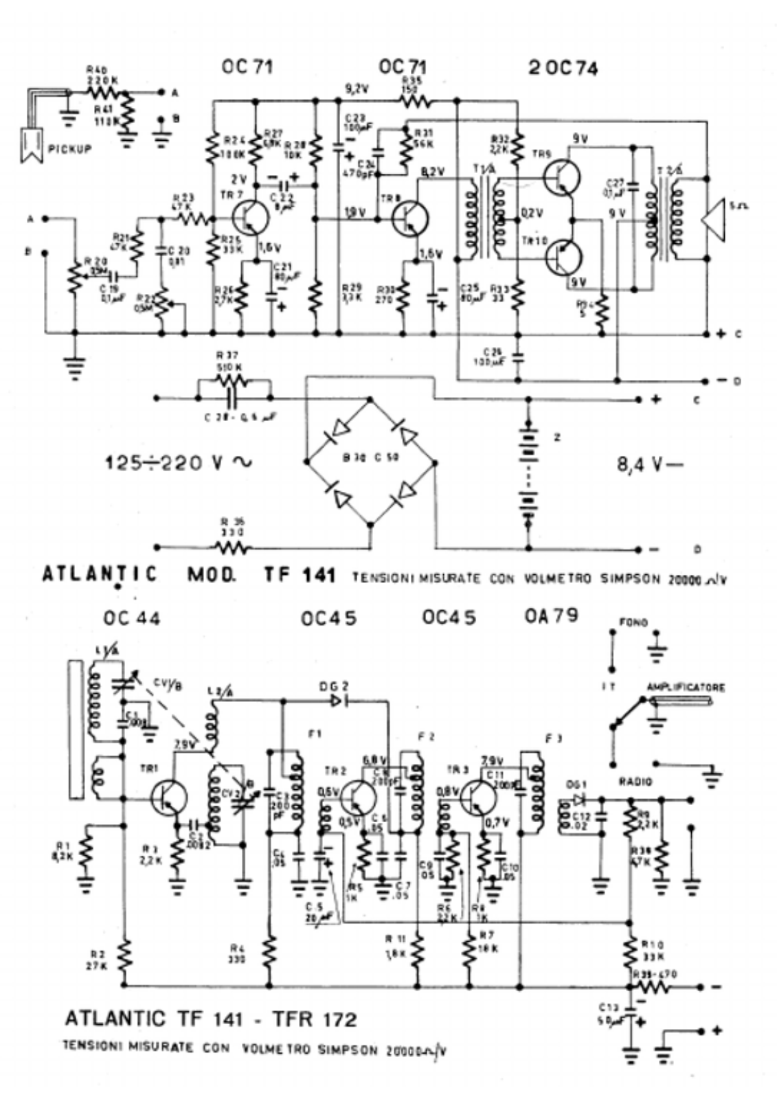 Atlantic tf141, tfr172 schematic