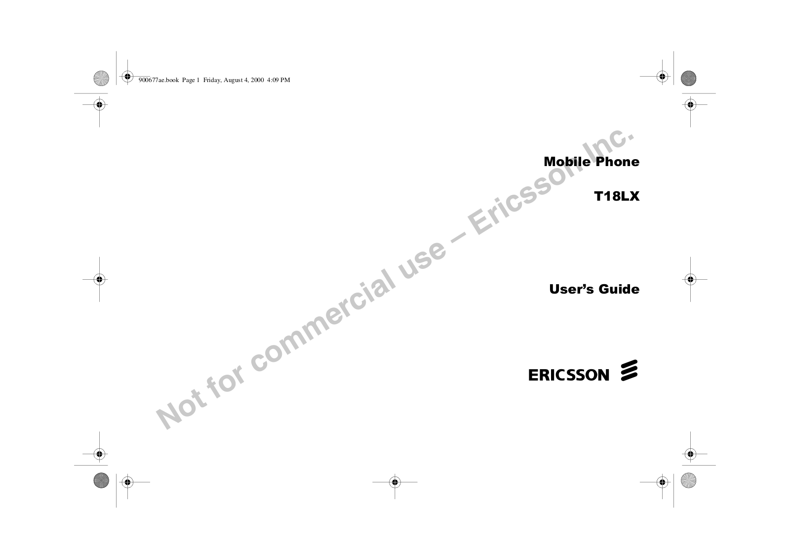 Sony Ericsson T18LX User Manual