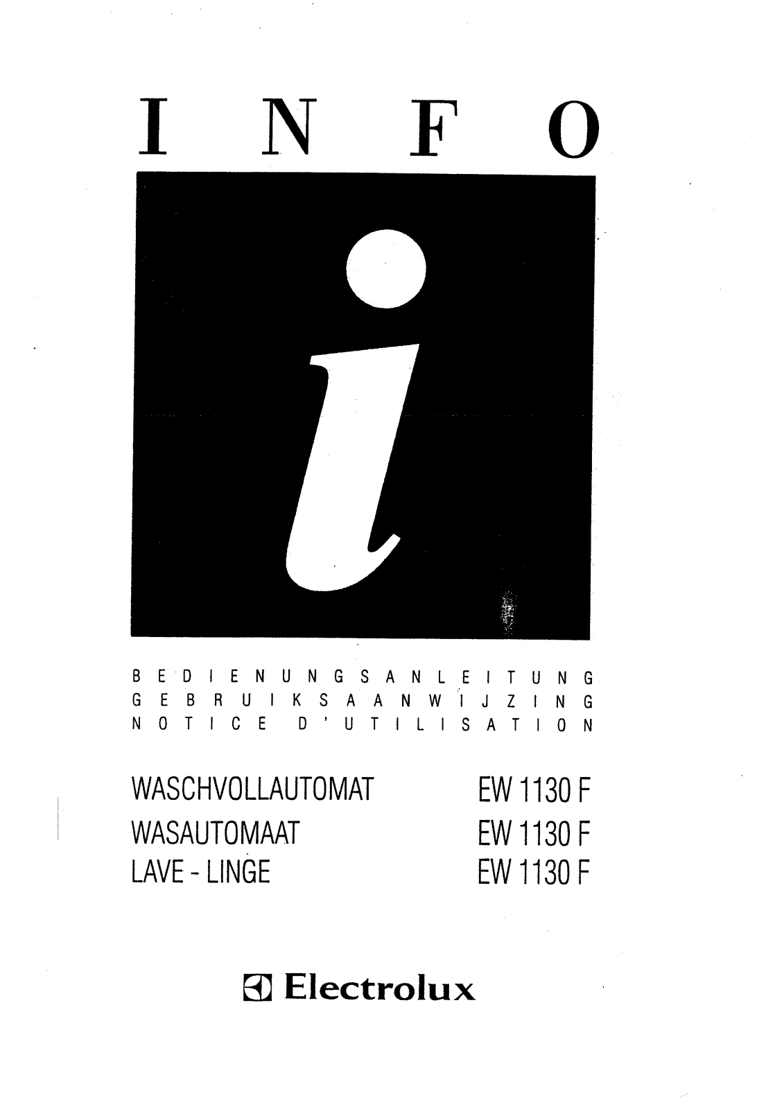 electrolux EW1130F User Manual