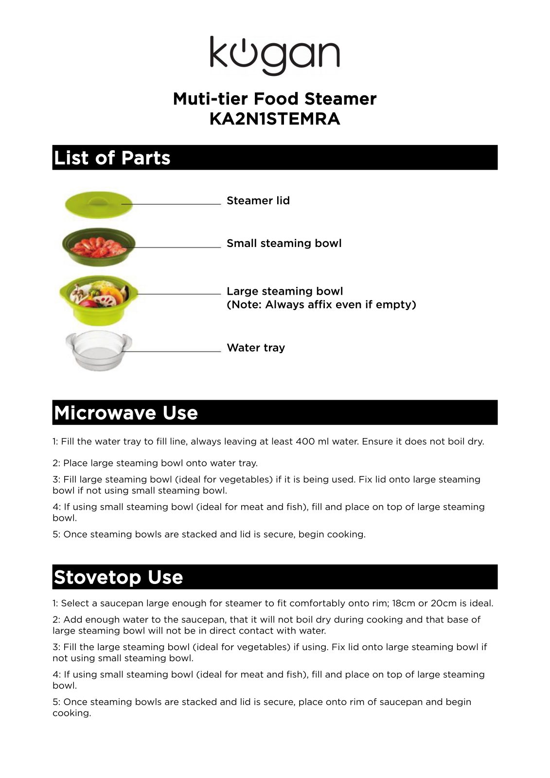 Kogan KA2N1STEMRA User Manual