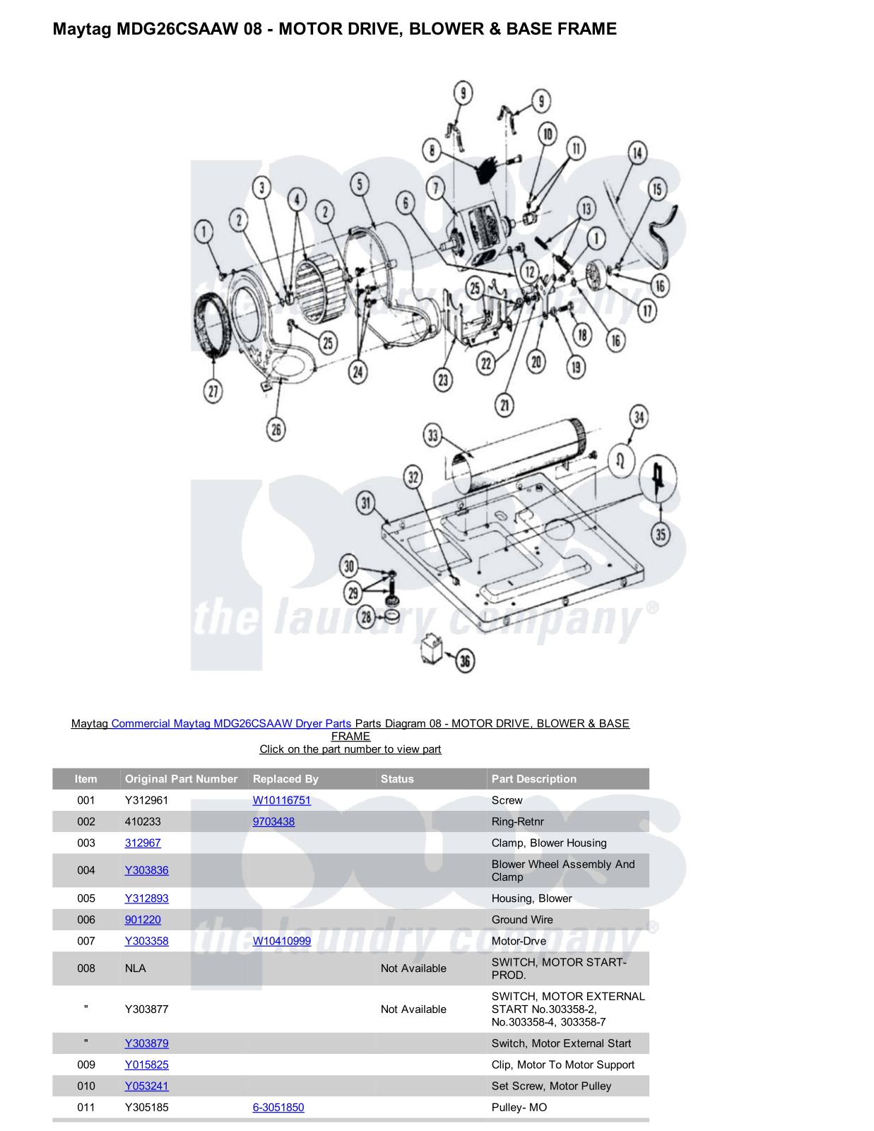 Maytag MDG26CSAAW Parts Diagram