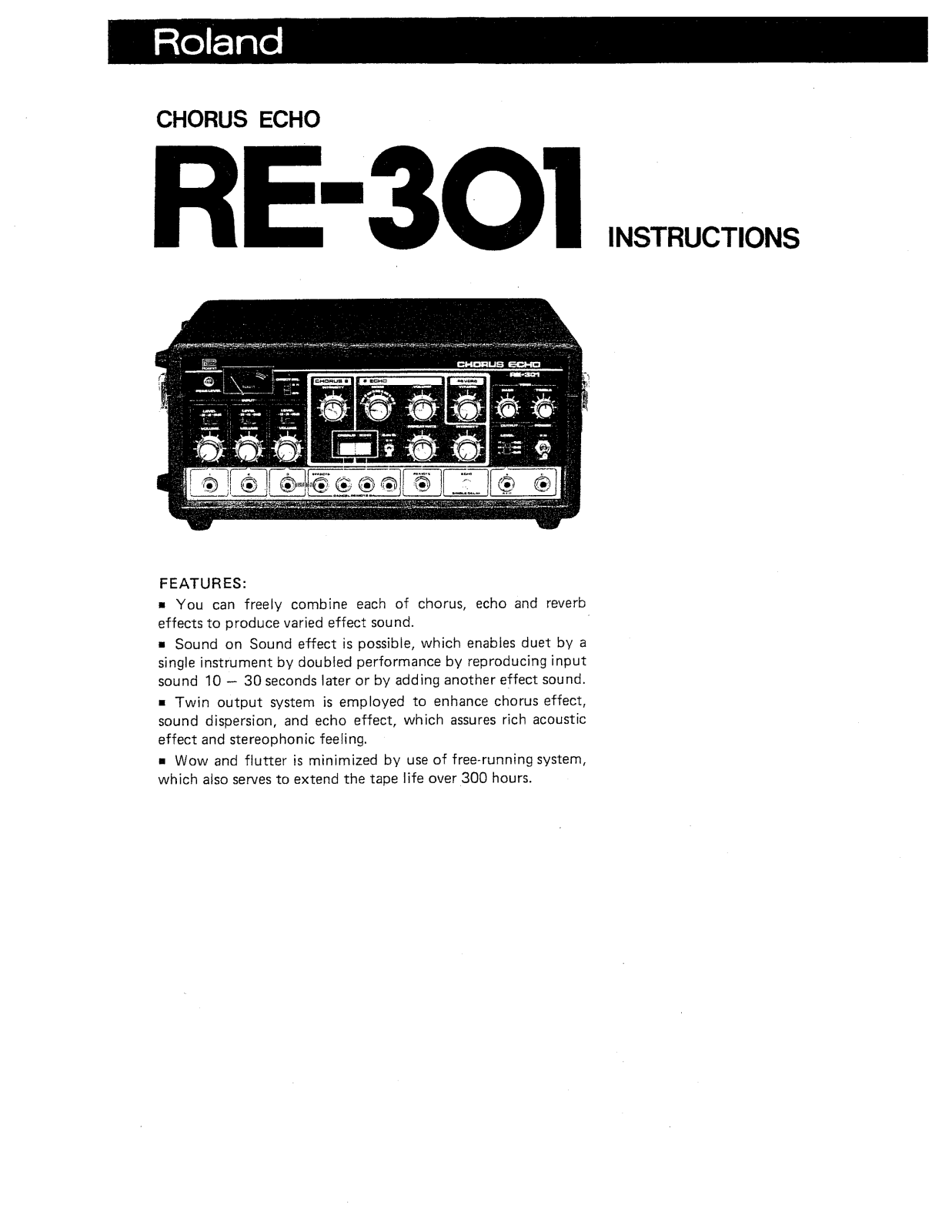 Roland RE-301 User Manual