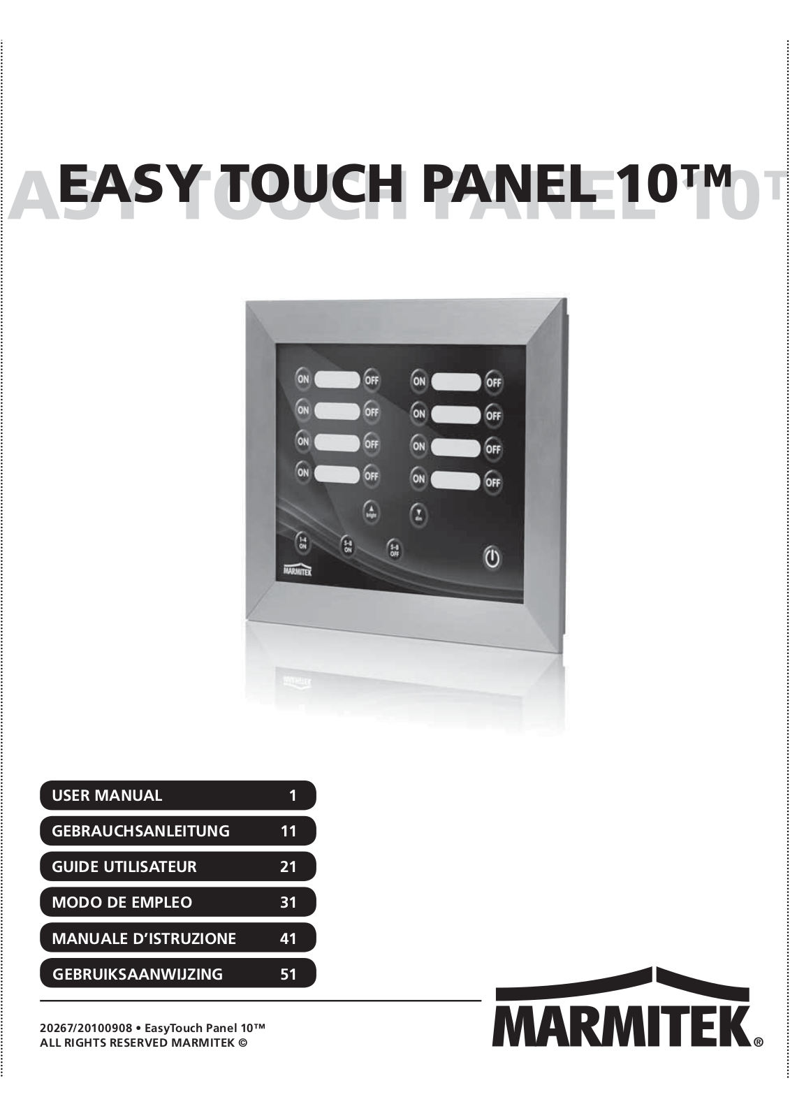 MARMITEK EasyTouch Panel10 User Manual