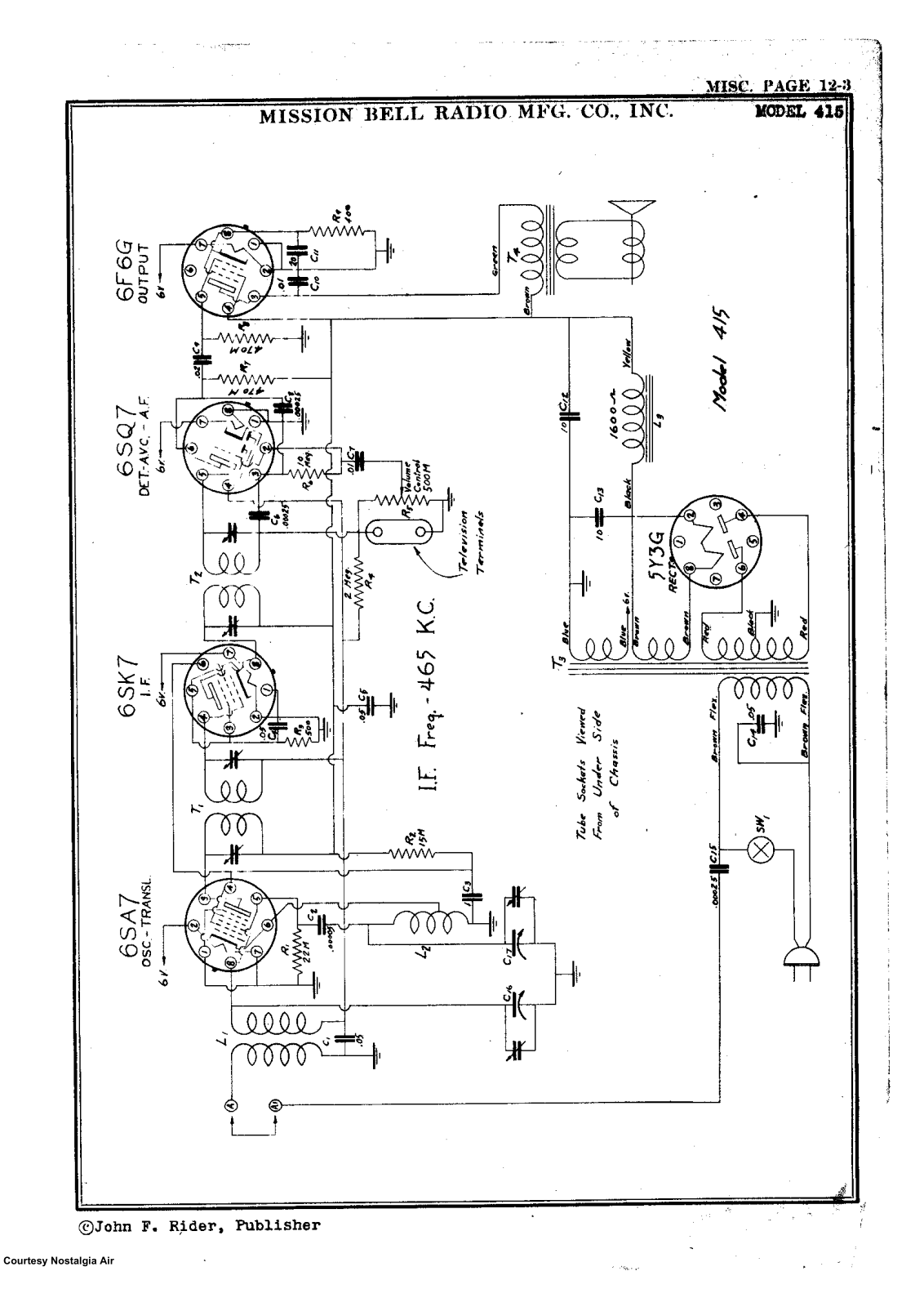 Mission Bell Radio 415 Schematic - ManualMachine.com