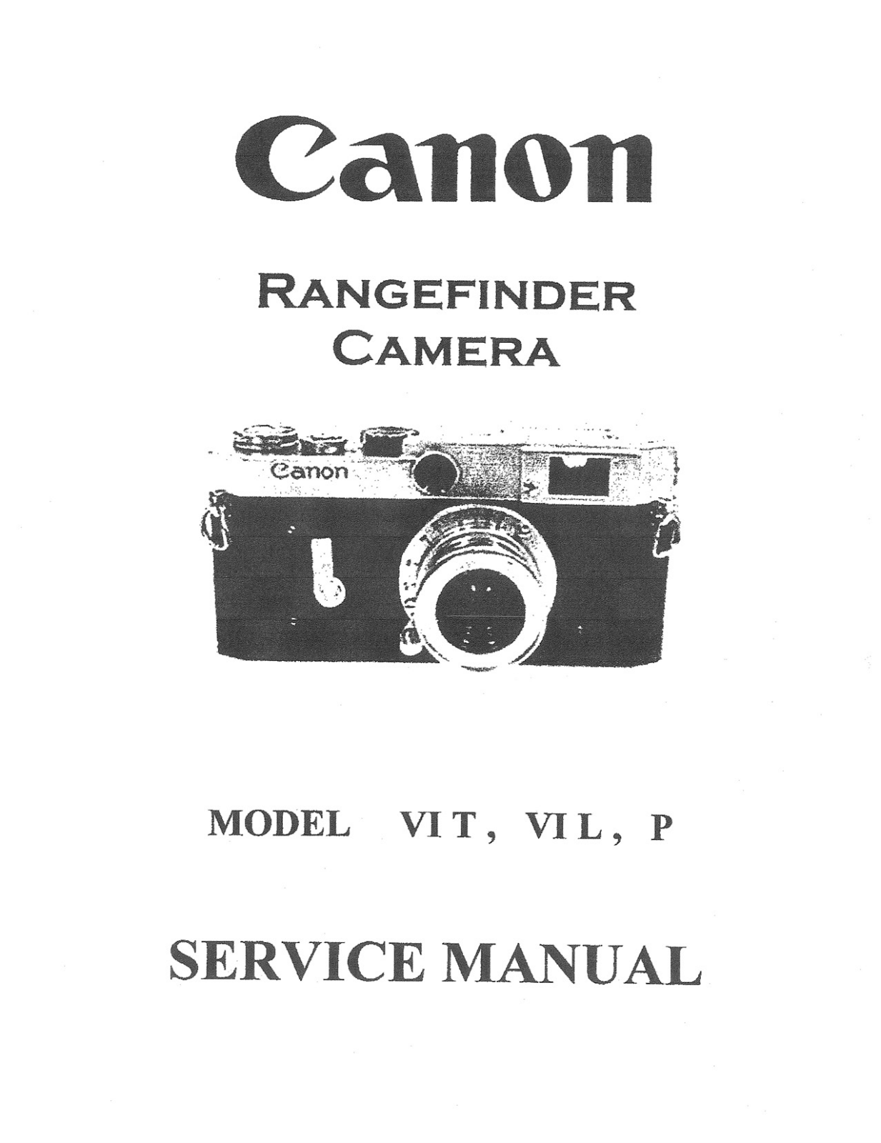 Canon Rangefinder VI T Service Manual